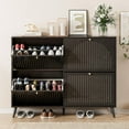 thumbnail image 5 of Fsbecl Narrow Freestanding Shoe Cabinet with 4 Flip Drawers for Entryway, Black, 5 of 8