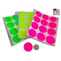 $5 Price Stickers Fluorescent Yellow .75 Inch Round Circle Dots 500 Total  Adhesive Stickers