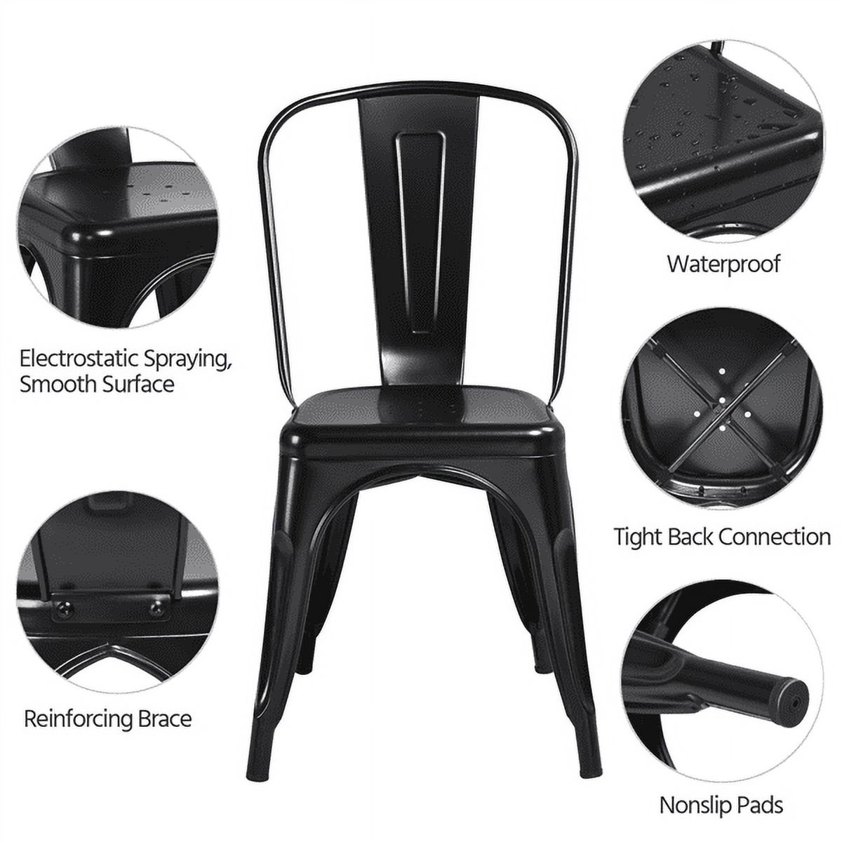 Alden Design Dining Chair, Set of 4, Black - image 2 of 7
