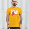 thumbnail image 3 of Tee Hunt Think Pink T-shirt Breast Cancer Awareness Pink Ribbon Men's Tee, Yellow, 3X-Large, 3 of 5