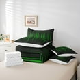 thumbnail image 6 of Homewish Abstract Ombre Stripes 7-Piece Twin Bedding Sets,Modern Abstract Geometric Bedding Comforter Set,Green Black Lines Sheet Sets For Adults,Breathable Home Decor Reversible, 6 of 8