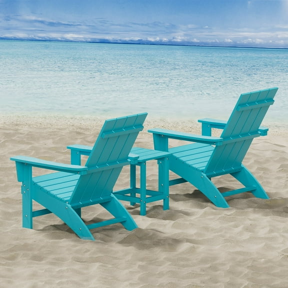 Garpans HDPE, Plastic Adirondack Chairs - Set of 3, Turquoise
