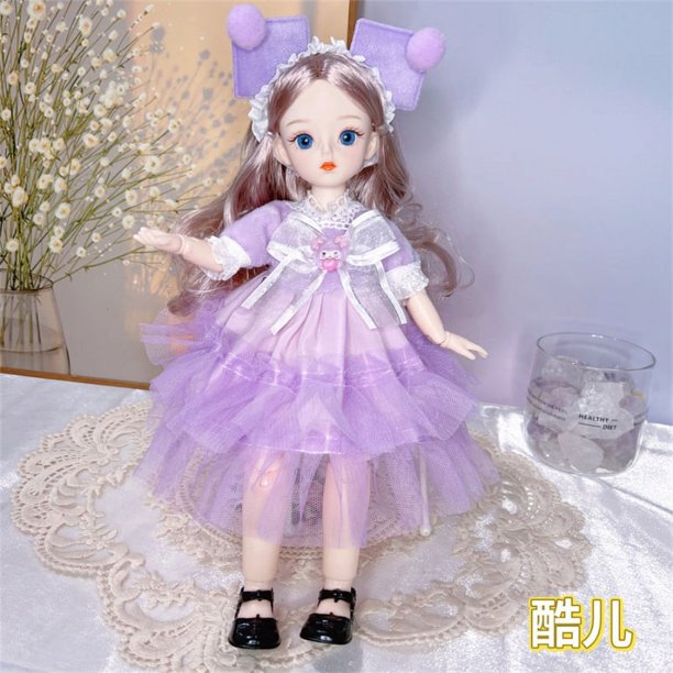 1/6 30cm BJD Fat Doll Girl Activity Joint Comic Face Set Dress Up Regalo De Cumpleaños Juguete Muñeca Y Ropa