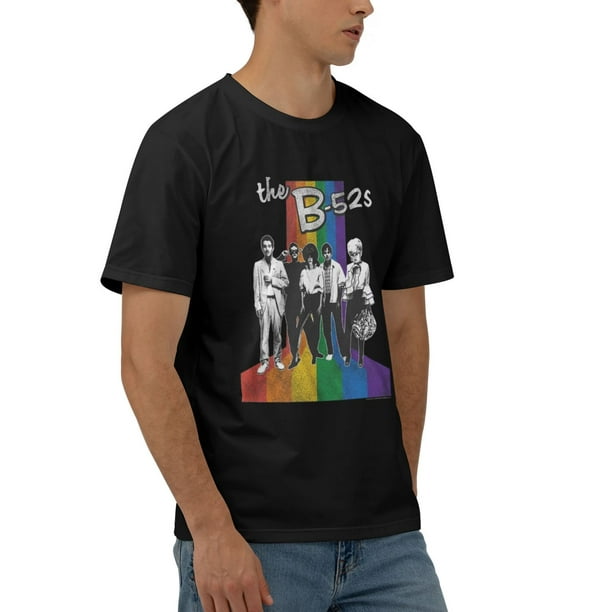 Men The B-52'S Band And Rainbow Black Adult Official Tshirt Soft Short  Sleeve T Shirt X-Large Black