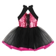 thumbnail image 7 of iiniim Girls Sequined Ballet Tutu Dress Sleeveless Halter Neck Sparkly Jazz Cha Cha Dance Stage Performance Rose 8, 7 of 7