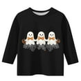 thumbnail image 3 of Bnwani Halloween Long Sleeve Toddler Shirt Black Crew Neck Casual Printed Tops 3-4t, 3 of 4