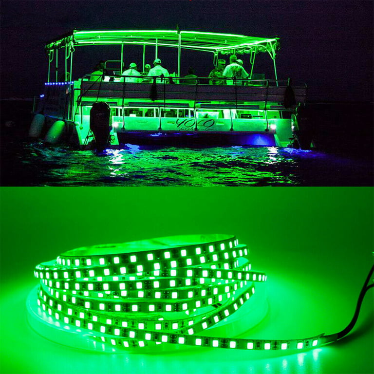 12V Green LED Strip Light Night Fishing Boat PCB waterproof IP68 5M 