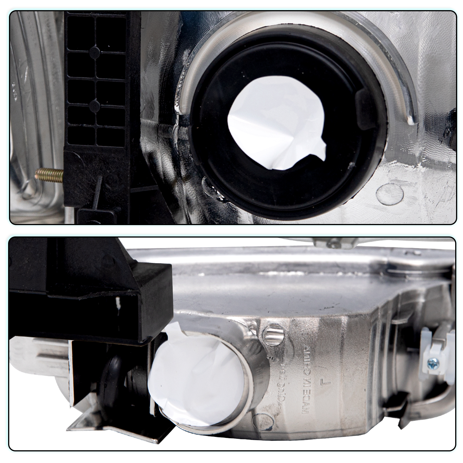 Chrome Clear Headlights With Bulbs For 2001-2004 Toyota Tacoma - Pair, Halogen, DOT