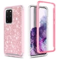 thumbnail image 2 of For Samsung Galaxy S20 Plus Case, Full-Body with Front PC Frame Shockproof Protective Bumper Cover, Support Wireless Charging, Impact Resist Durable Phone Case (Pink Glitter), 2 of 5