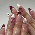 thumbnail image 1 of Press on Nails Blruyci Almond Medium Red French 24 unidades, 1 of 7