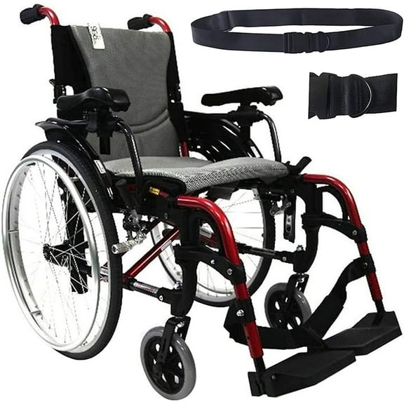 Karman S-Ergo 305 Lightweight Ergonomic Wheelchair S-ERGO305Q16RS, 29 lbs, Quick Release Wheels, Frame Rose Red, Seat Size 16"W X 17"D, Factory Adjustable Seat Height Default 19" Floor to Seat