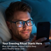 BLUE CUT Blue Light Blocking Glasses for Screen Time, Computer Glasses for Adults, Black/Blue