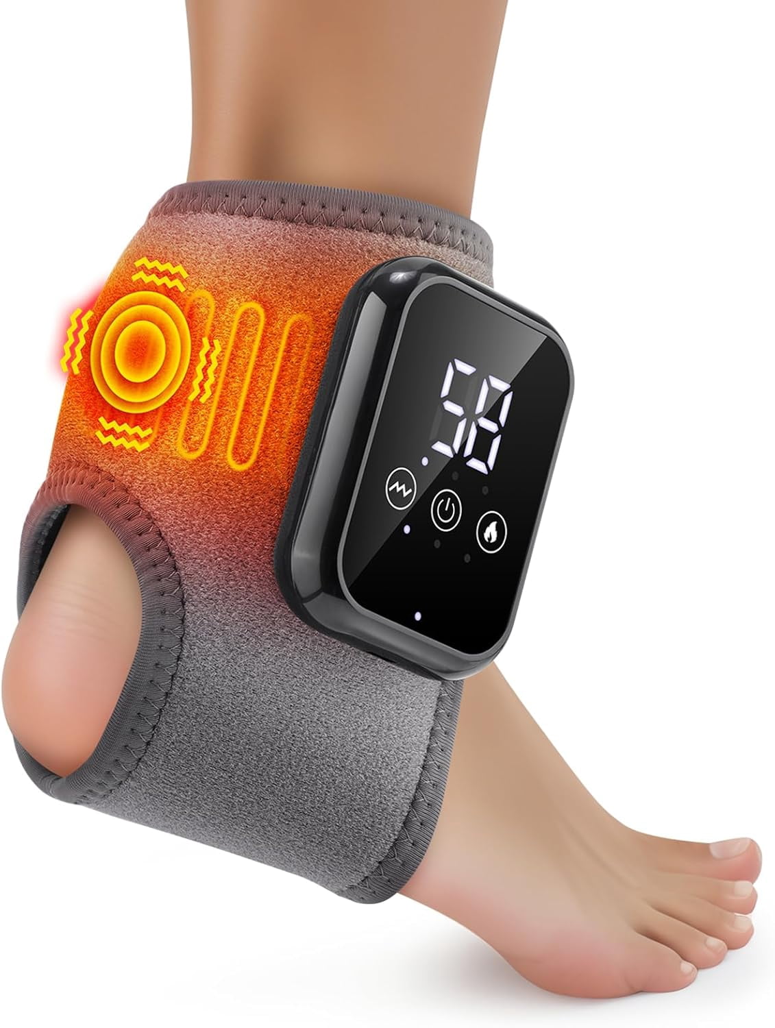 Ankle Massager for Pain Relief, Heating Pad for Ankle and Foot with Rechargeable, Thermal Wrap for Achilles Tendon(1 pc)