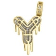 thumbnail image 3 of 10K Yellow Gold Diamond Y Initial Bubble Drip Pendant Pave Dome Charm 0.50 CT., 3 of 6
