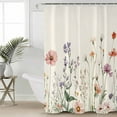 thumbnail image 2 of Small Stall Shower Curtain 48x72 Inch Narrow Half Size Summer Floral Botanical Bath Curtains Bathroom Decor Spring Botanical Vintage Waterproof Fabric Shower Curtain Set with Hooks 48 Inch, 2 of 6