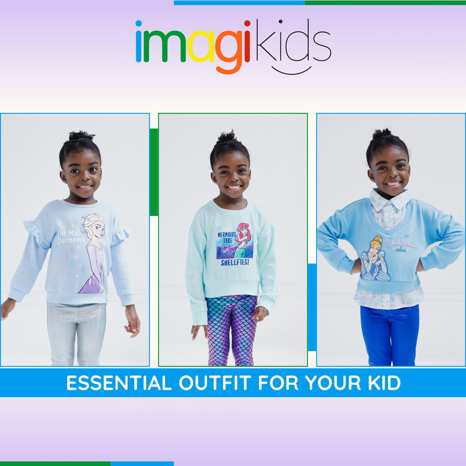 Disney Princess Cinderella 2fer Fleece Sweatshirt and Leggings Outfit Set Toddler to Big Kid