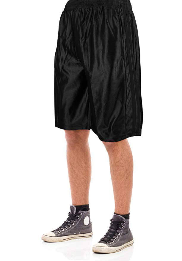 North 15 Men's Mesh Basketball Shorts with Side Pockets-3162-Black ...