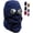 Blue, variant on 3-in-1 Winter Thermal Hat with Glasses & Face Mask, Full Coverage Trapper Hat for Skiing, Snow Sports and Extreme Cold Weather.