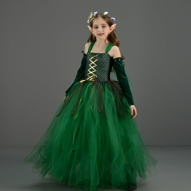green emerald velvet dress Aurora's Green Fairy Dress Green / M main image 1