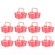 thumbnail image 1 of Cesta de plástico roja para decoración de 10 piezas, cestas de simulación, mini cestas de compras para decorar, para niños, 1 of 1