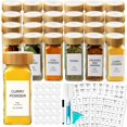 thumbnail image 1 of LuxeLine 24-Pack Glass Pantry Jars with Bamboo Lids | 4oz Square Storage Containers, Dispenser Tops & Labels | Drawer & Cabinet Organizer, 1 of 6