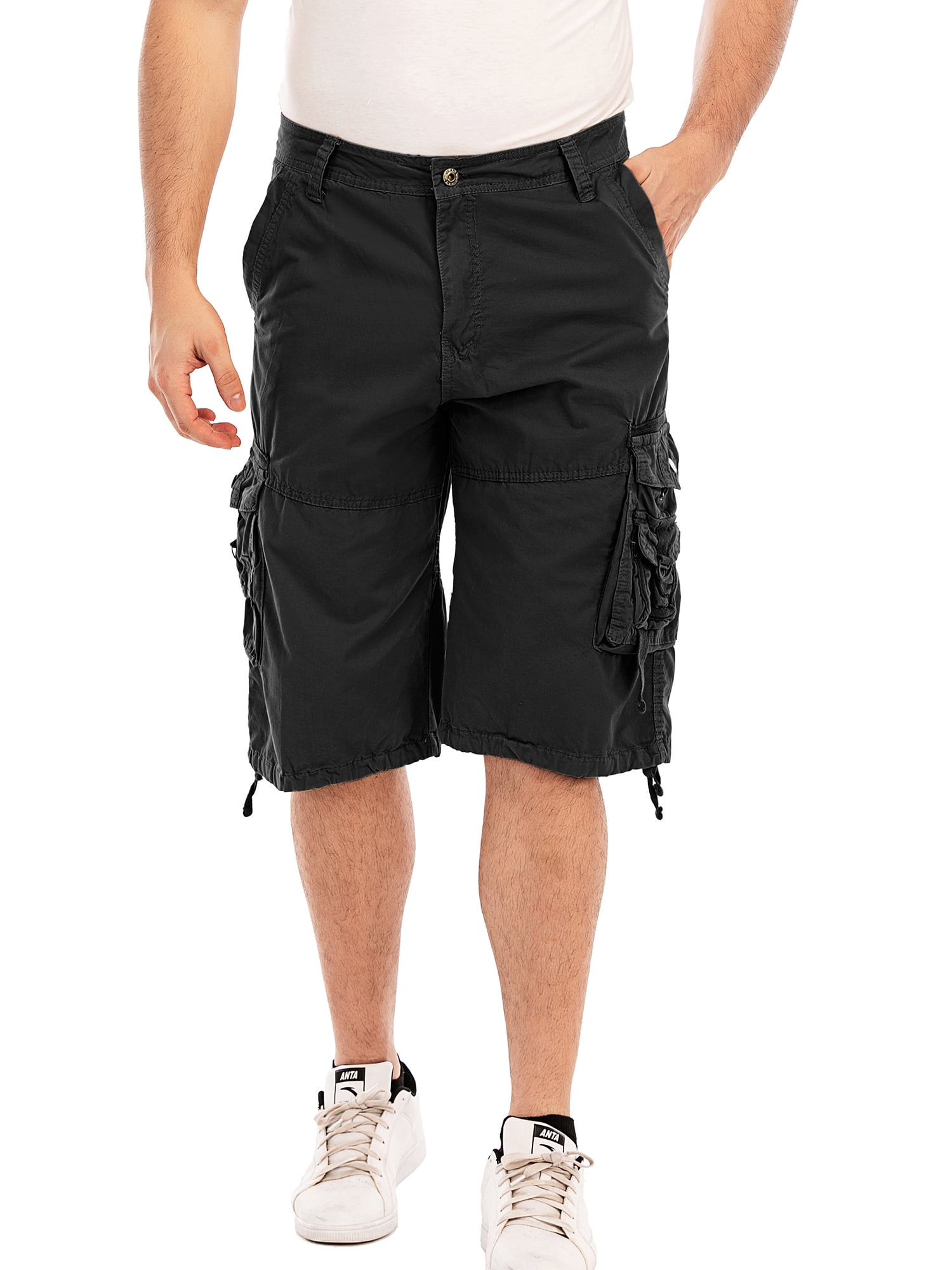 FANNYC Mens Cargo Shorts Elastic Waist MultiPocket Outdoor Tactical