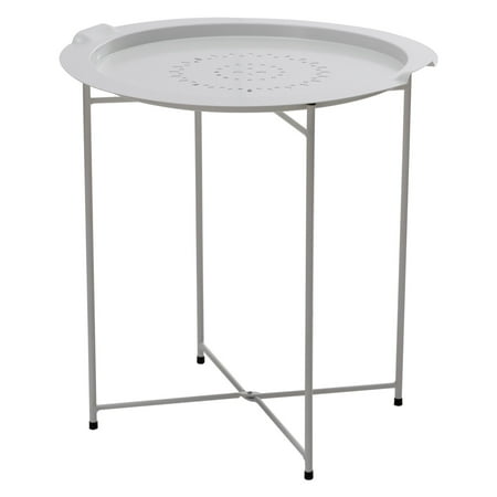 Sunjoy 110206035-R Side Table with Removable Tray Red