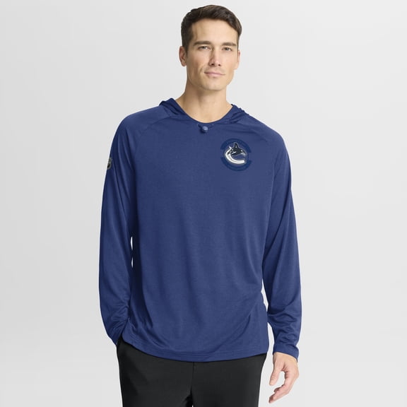 Men's Fanatics Blue Vancouver Canucks Authentic Pro Rink Raglan Hoodie