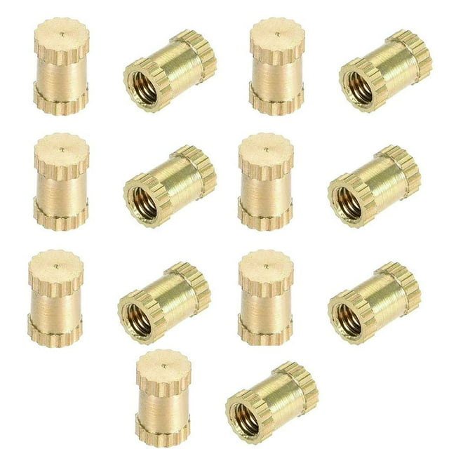 HUGFEGWE M3x8mm Female Thread Knurled Nuts,200PCS Hx4mm OD Brass Threaded Insert Embedment Nuts Hydraulic Welded Joint Injection Molding Assortment Kit for 3D Printing Injection Molding UA824-6528