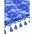 thumbnail image 4 of INSPIRE CHIC Lace Rose Floral Mantilla Scarves, Tassel Mesh Triangle Shawl, Chapel Head Covering Mass Bridal Veils 55.1x18.9" Royal Blue, 4 of 5