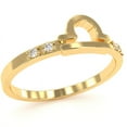 thumbnail image 2 of Libra Zodiac Sign Diamond Ring In Solid 14k Yellow Gold, 2 of 6