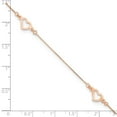thumbnail image 5 of 14k Rose Gold Adjustable Fancy Heart 9in Plus 1in Ext. Anklet, 5 of 6