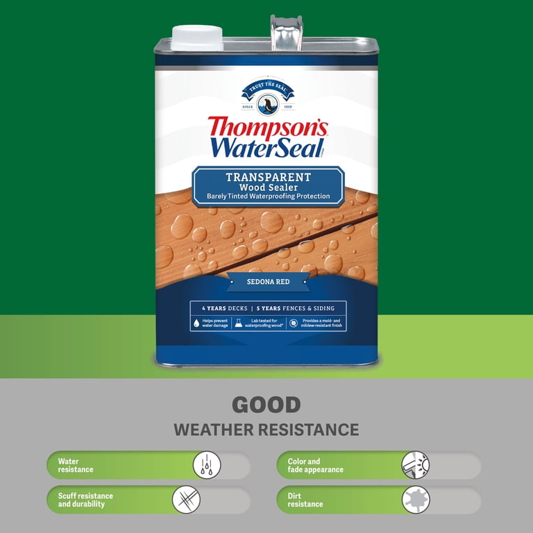 Thompson's WaterSeal, Transparent Wood Sealer, 1 Gallon, Natural Cedar ...
