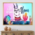 thumbnail image 2 of No Drama and Colorful Llama 20 in x 12 in Framed Painting Canvas Art Print, by Designart, 2 of 5