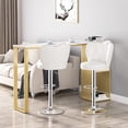 thumbnail image 4 of Juego de 2 Taburetes de Bar VECELO Ajustables con Giro y Tapizado en Terciopelo Blanco, 4 of 7