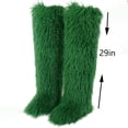 thumbnail image 5 of Women's Fuzzy Fur Knee High Boots Comfort Flat Sole Warm Long Boots Winter Soft Furry Over The Knee Boots, 5 of 5