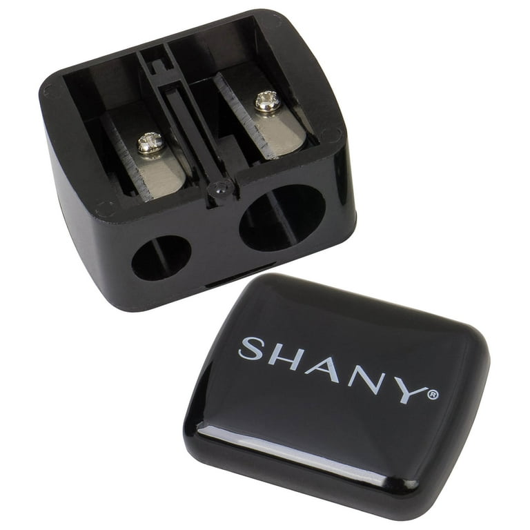 Shany Cosmetic Pencil Sharpener - Eyeliner and Lip Pencil Dual Sharpener with Removable Lid for Traditional and Jumbo Pencils