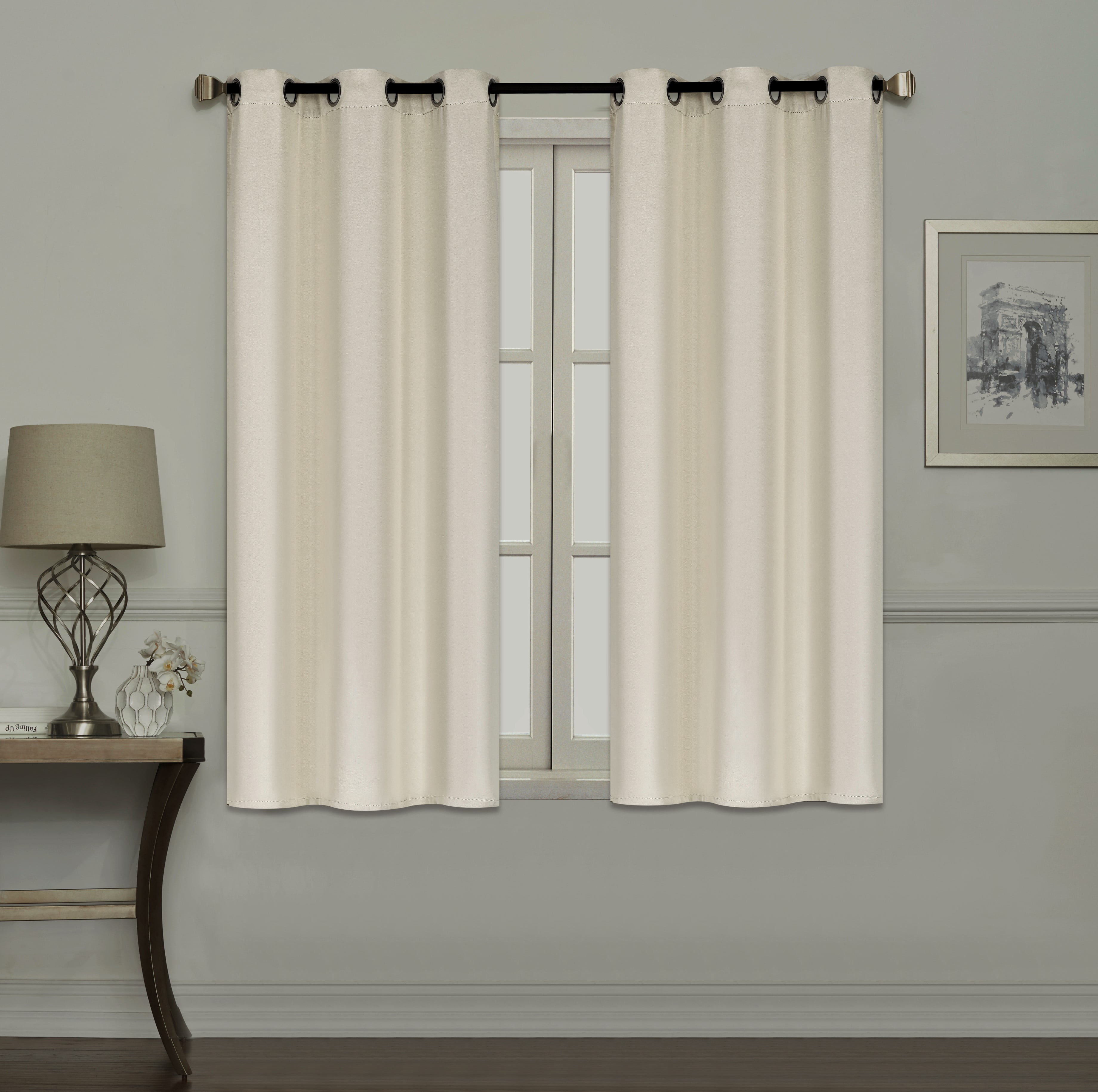 2 Panels, 40"x63" Thermal Insulated Grommet Blackout Curtain for Bedroom 
