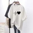 thumbnail image 3 of Camiseta holgada con estampado, camisa blanca para estudiantes, novedad de 2024, 3 of 5