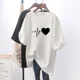 thumbnail image 3 of Camiseta holgada con estampado, camisa blanca para estudiantes, novedad de 2024, 3 of 5