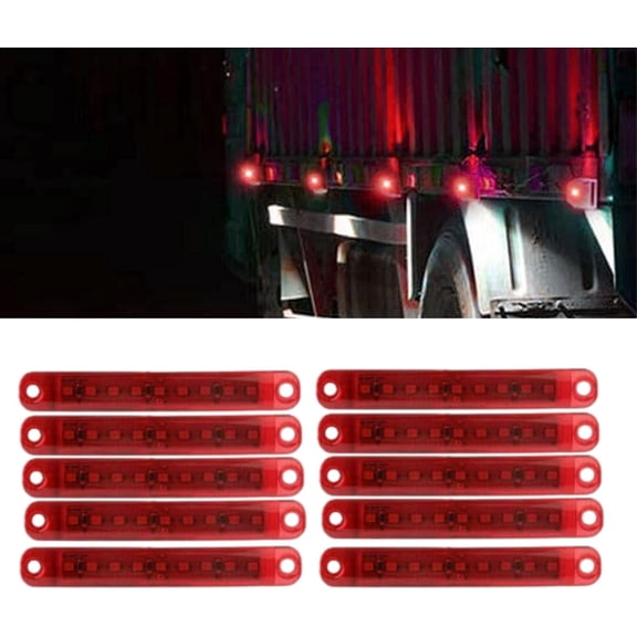 10Pc Trailer Rv Marker Led Light Clearance Light Blue, 2x2 Inch Led Bubble 24V Rectangular Led Side Marker Light Trailer Lights For Boat Trailer Rv Trucks Bus Universal Side Marker