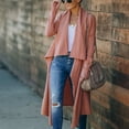thumbnail image 2 of IROINNID Women's Open Front Coat Solid Color Long Sleeve Leisure Casual Cardigan Sweater Coat With Pockets, Pink, 2 of 7