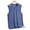 thumbnail image 2 of Ccpelsie Men's Workout Tank Tops Sleeveless Summer Sun Shirts for Running Swim Gym Beach(Blue,XXXXXL), 2 of 5