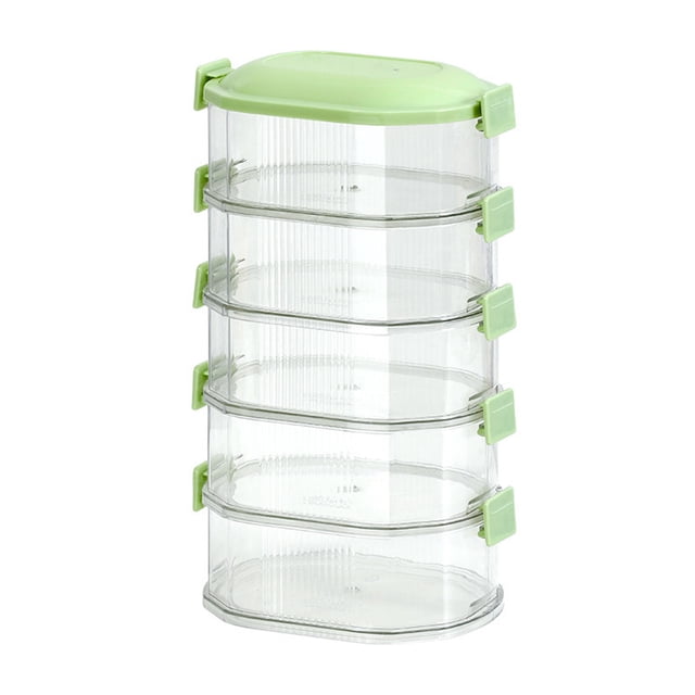 Boovnll Food Storage Containers with Lids, Seasoning Containers Kitchen Spice Storage Box Scallion Ginger Garlic Fresh-Keeping Box Can Be Stacked with Food Sealing Box, Kitchen Storage