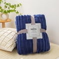 thumbnail image 5 of Bizhua Blanket Wide Strip Thickened Imitation Hair Border Coral Fluff Blanket Flannel Blanket Cover Blanket, A Blanket Is 180*200, 5 of 9