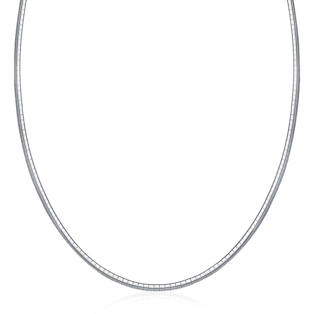 Sterling Silver Classic Omega Chain Necklace 3.0mm 18 in
