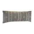 thumbnail image 3 of Ox Bay Ava 14" x 36" Gray Boho Striped Cotton Adult Decorative Lumbar Throw Pillow, 3 of 7