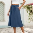 thumbnail image 2 of XIAONU Womens Skirts Casual Elastic High Waisted Elegant Skirt Mid Length Fashion Solid Color Versatile Long Skirt, 2 of 7