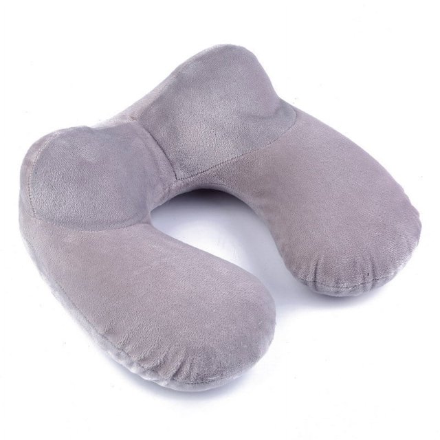 Almohada inflable con forma de U, joroba de camello, almohada para el cuello, viaje en avión, tres piezas, tesoro de viaje
