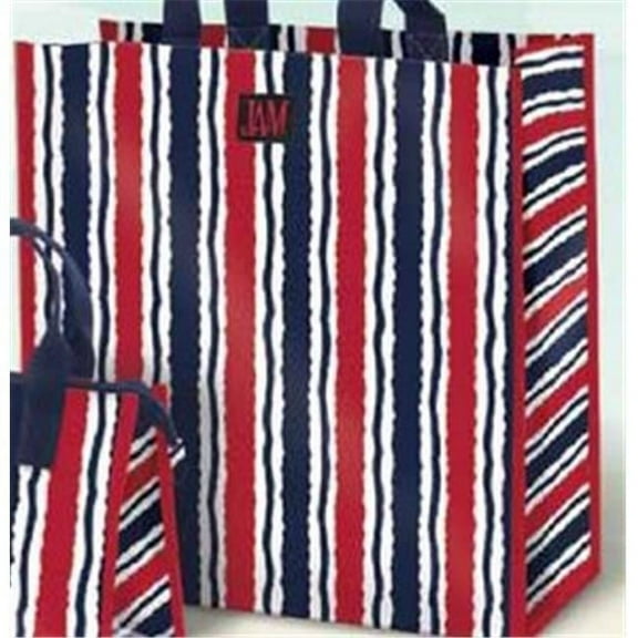 Joann Marrie Designs P2SBMS Polypropylene Marina Stripe Shopping Bag - Red, White & Blue